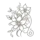  Bouquetof the leo virgo Aquarius taurus flowers  tattoo design idea