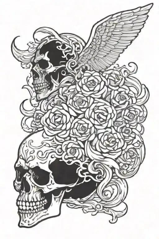 between hell and heaven tattoo design idea