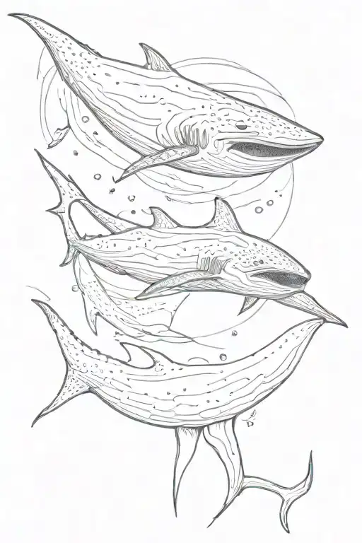 manta ray and whale shark tattoo design idea