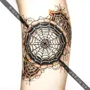 realism spider web elbow tattoo design idea