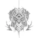 tattered armor half sleeve tattoo design idea