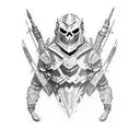 tattered armor half sleeve tattoo design idea