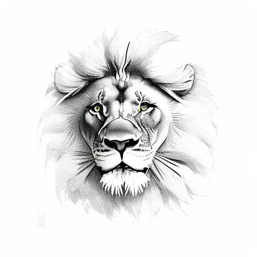 lion feather three birds tattoo design idea