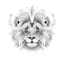 lion head feather three birds flying tattoo design idea