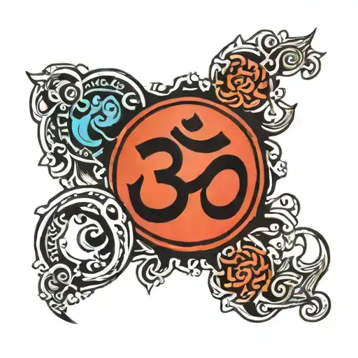 om and swastika tattoo design idea