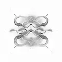 A visual representation of sound waves merging with neon lights tattoo design idea