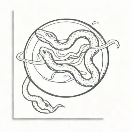 two snakes in a bowl of soup tattoo design idea