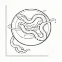 two snakes in a bowl of soup tattoo design idea