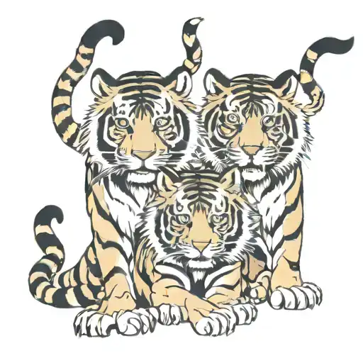 two tigers full body tattoo design idea