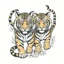 two tigers full body tattoo design idea