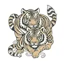 two tigers full body tattoo design idea