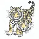 two tigers full body tattoo design idea