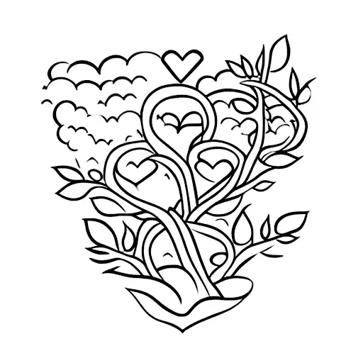 Use my baby sons name “Alon” to create a small tree of love for my son born 23.03.23 tattoo design idea