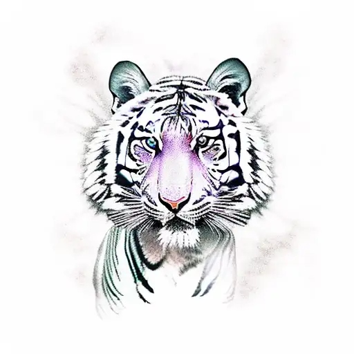 Ferocious Tiger with the Archangel Michael and his Flaming Sword tattoo design idea