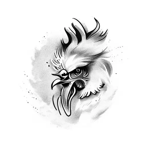 create a tattoo of an angry and strong rooster landing with the crawls shown on some dates, which are: 29/07/06 • 24/07/ tattoo design idea