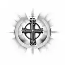 christian cross with John 13:7 tattoo design idea
