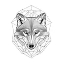 wolf in a rectangle tattoo design idea