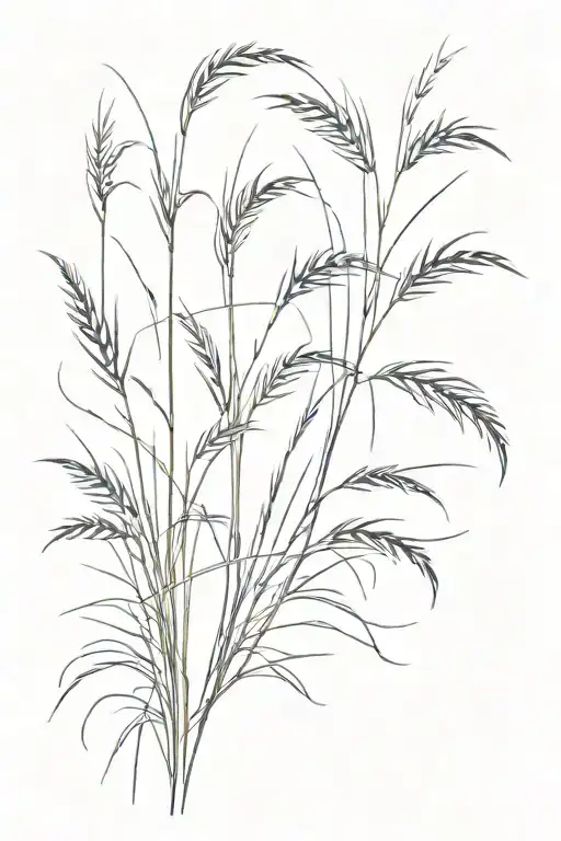 black coastal dune grass with five bulby springs tattoo design idea