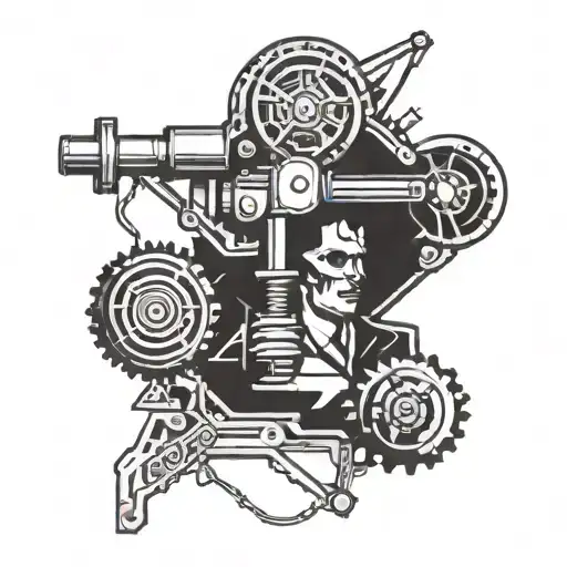 Machine, liberation, revolution, worker tattoo design idea