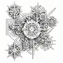Machine, liberation, revolution, worker tattoo design idea
