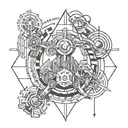 Machine, liberation, revolution, worker tattoo design idea