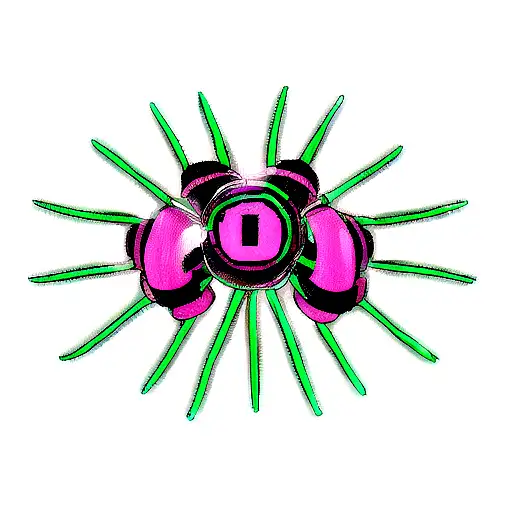 cyber sigilism centipede heart tattoo design idea