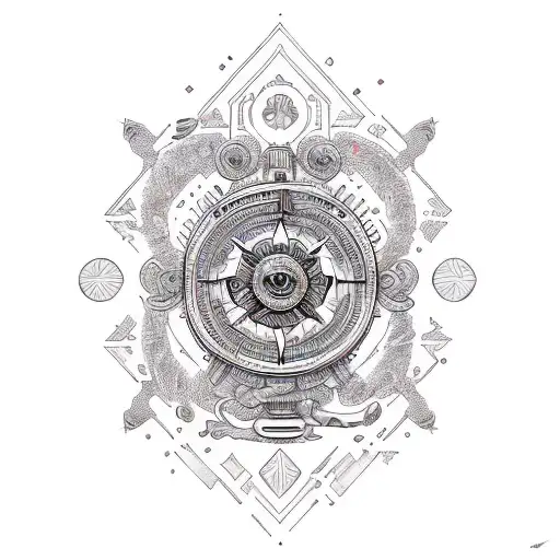 Compass tattoo design idea