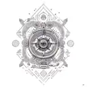 Compass tattoo design idea