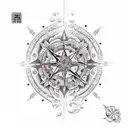 Compass tattoo design idea