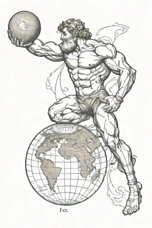 atlas holding the world tattoo design idea