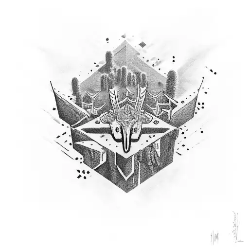 saguaro cactus tattoo design idea