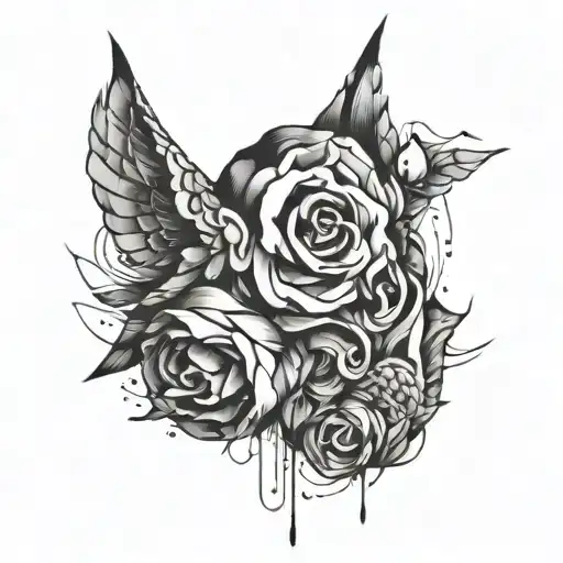 abstract and depression tattoo design idea