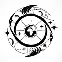 libra, scorpio, pisces constellations in a circle with air, water, earth, fire, sky elements on the circle tattoo design idea
