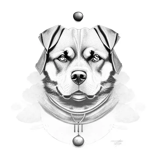 Rottweiler, 111, balaclava, drama mask, cloud, amore tattoo design idea
