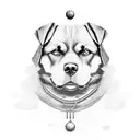 Rottweiler, 111, balaclava, drama mask, cloud, amore tattoo design idea