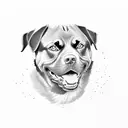 Rottweiler, 111, balaclava, drama mask, cloud, amore tattoo design idea