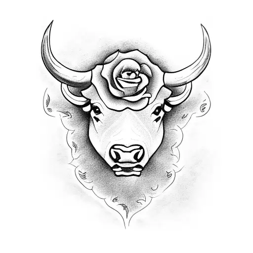 buffalo and roses tattoo design idea