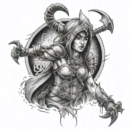 A woman warrior that has been through hell and back. She didn’t ask for any of it and she still survives. She doesn’t tr tattoo design idea