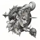 A woman warrior that has been through hell and back. She didn’t ask for any of it and she still survives. She doesn’t tr tattoo design idea