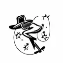cowgirl riding nuke tattoo design idea