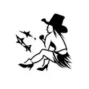 cowgirl riding nuke tattoo design idea
