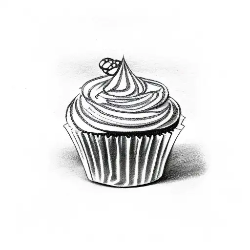 little cupcake tattoo design idea