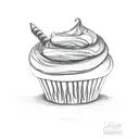 little cupcake tattoo design idea