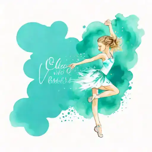 cheerleader with child's name Olivia Smith  tattoo design idea