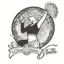 cheerleader with child's name Olivia Smith  tattoo design idea