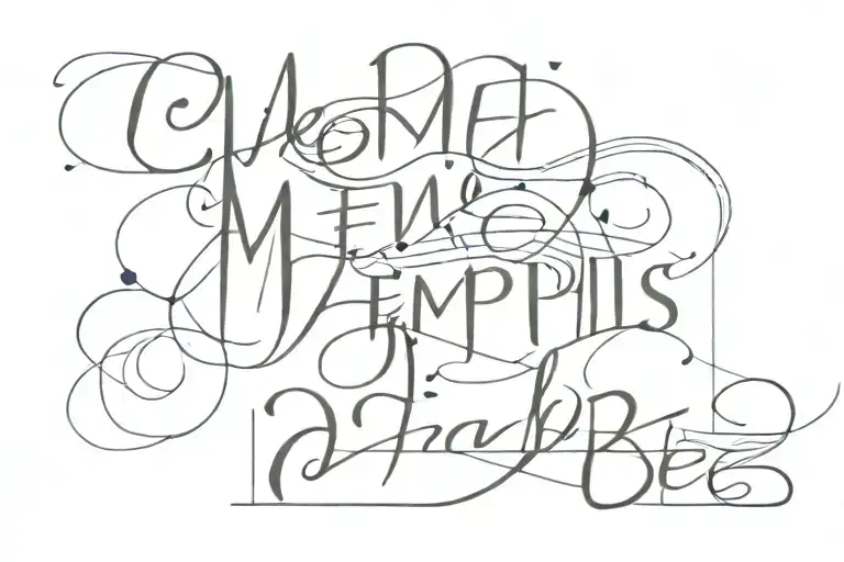 "like memphis, the blues" in calligraphy style tattoo design idea