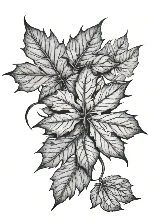 maple leaf and philippines sun tattoo design idea