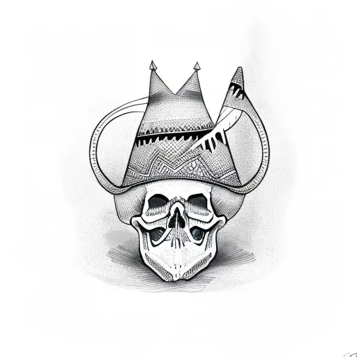 skull with sombrero tattoo design idea