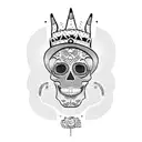 mexican skull with sombrero tattoo design idea