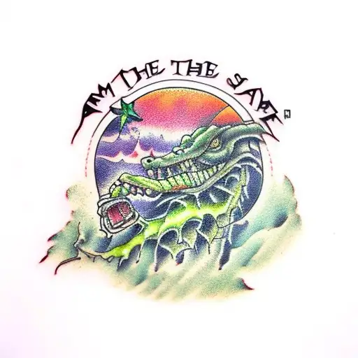 Arm in the swamp tattoo design idea
